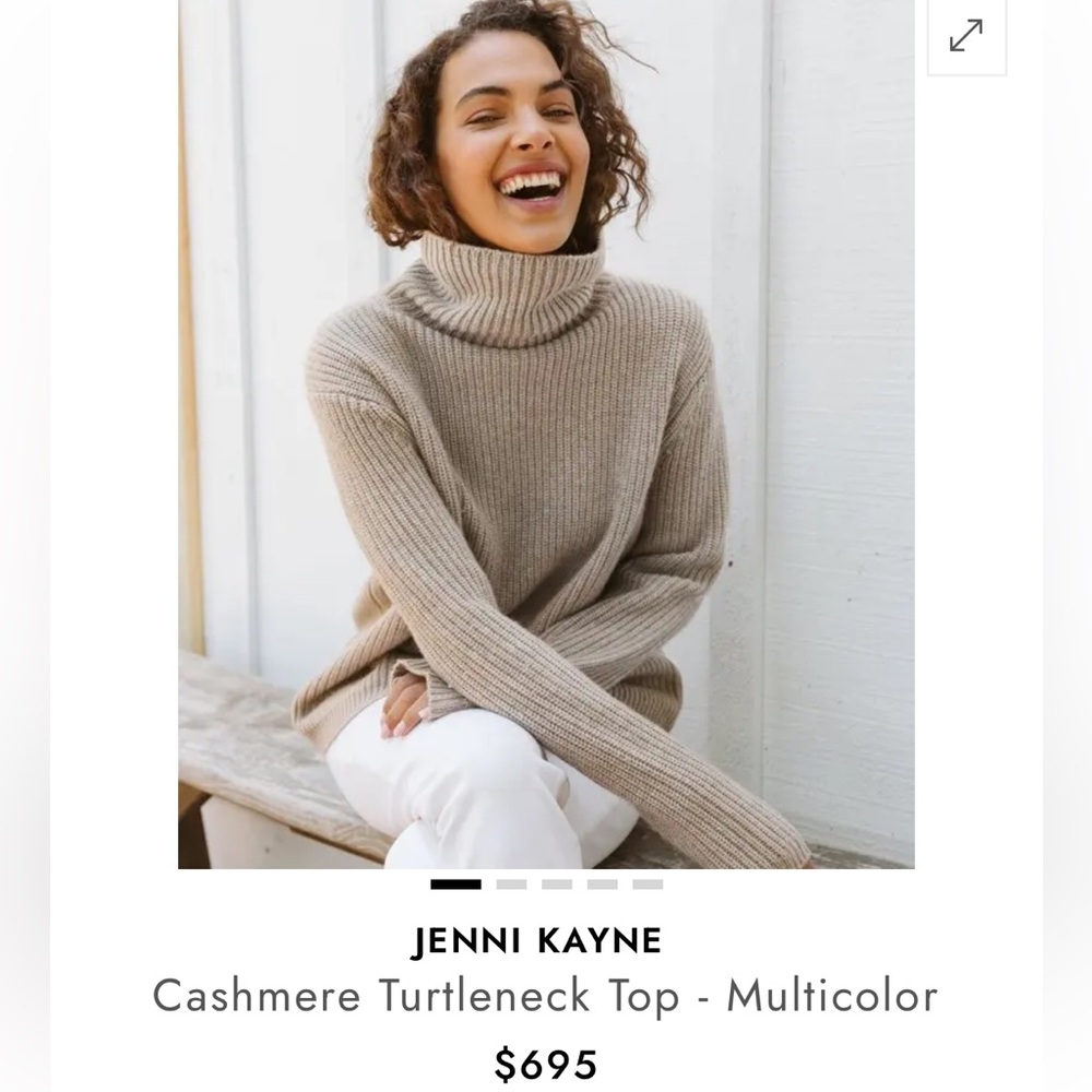 JENNI KAYNE NEW WITH TAGS TURTLENECK TOP CASHMERE SWEATER. XS $695